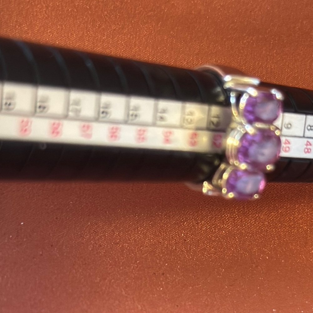 Ring Purple Gemstone Stackable Ring - image 5